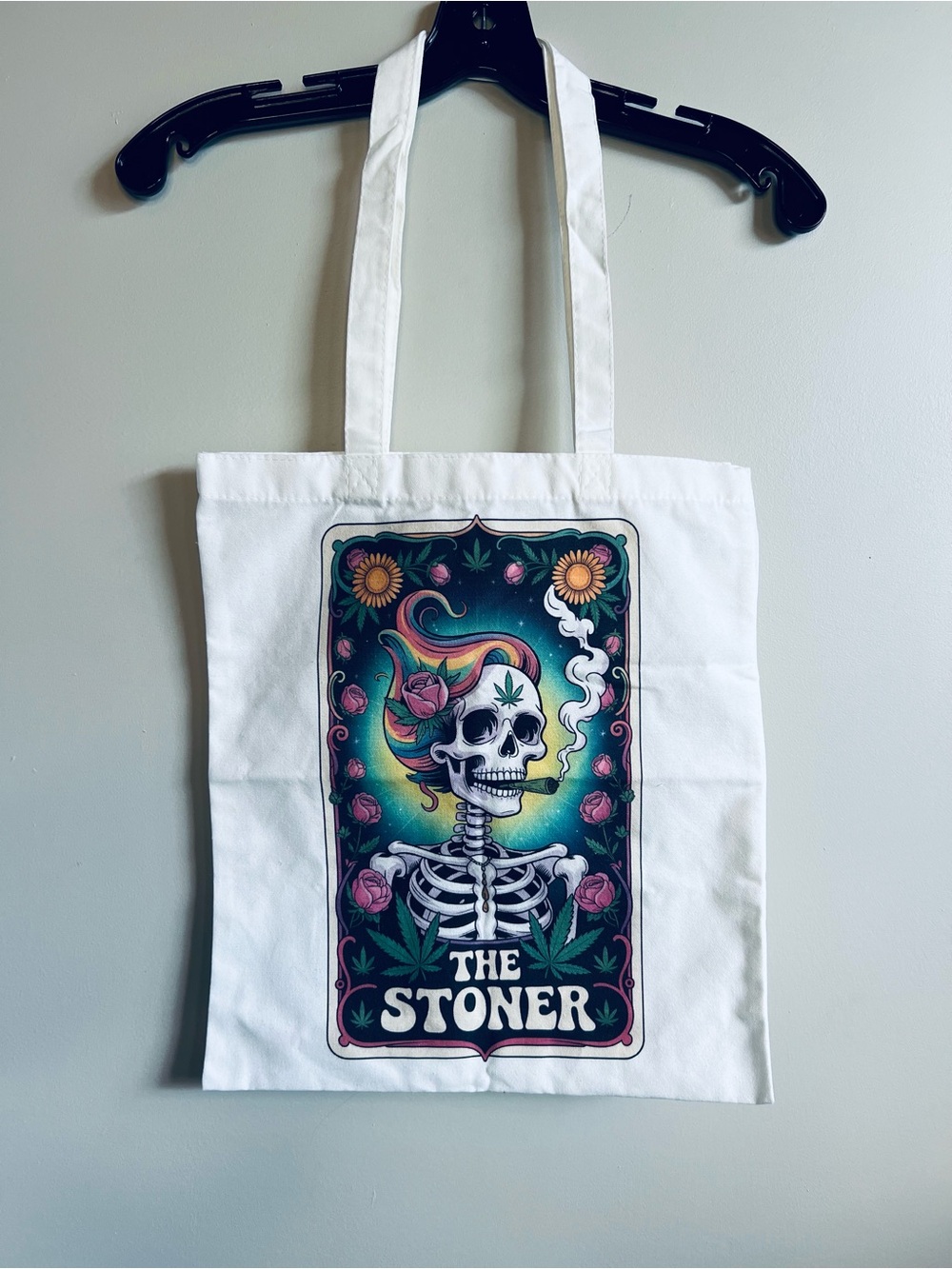Brand New Reusable White 100% Cotton Shopping Bag “The Stoner” Graphic